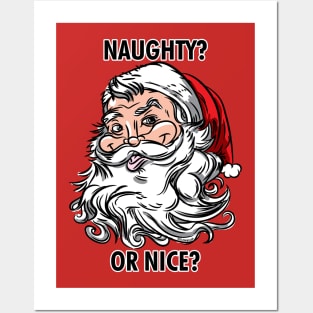 Retro Vintage Santa Claus saing Naughty or Nice? Posters and Art